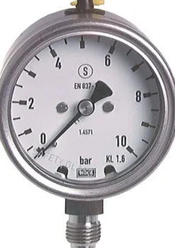 Sicherheits-Manometer senkrecht, 63mm, 0 - 1 bar