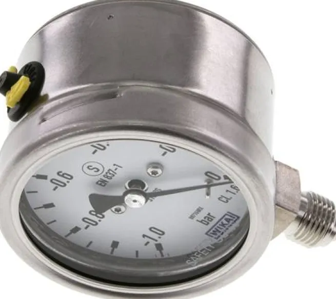 Sicherheits-Manometer senkrecht, 63mm, -1 bis 0 bar