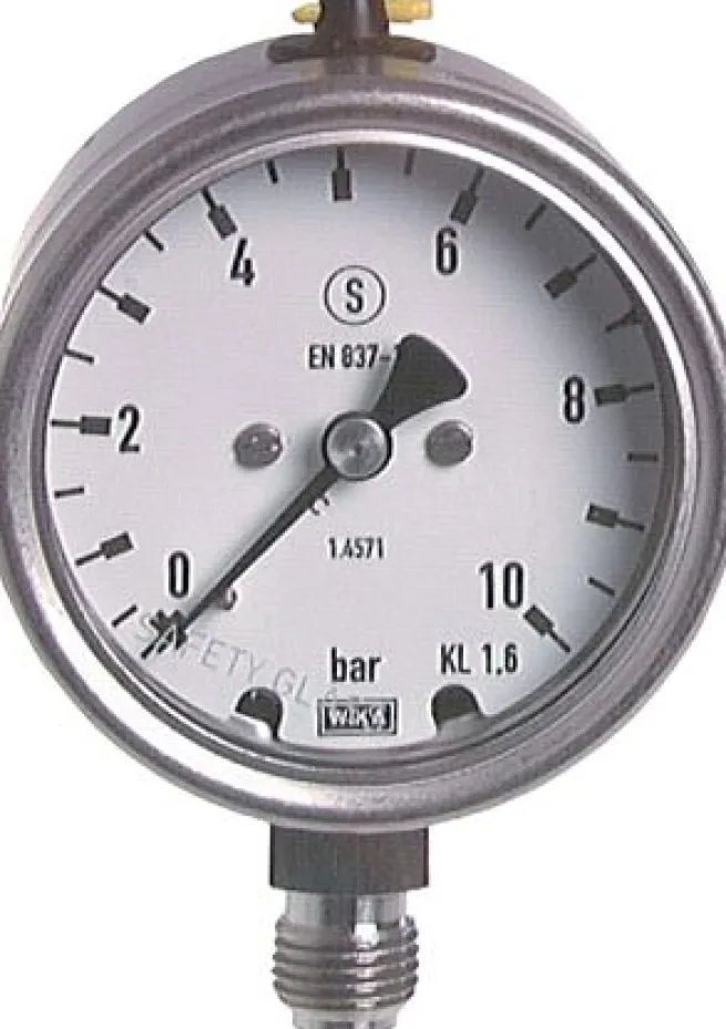 Sicherheits-Manometer senkrecht, 63mm, 0 - 6 bar