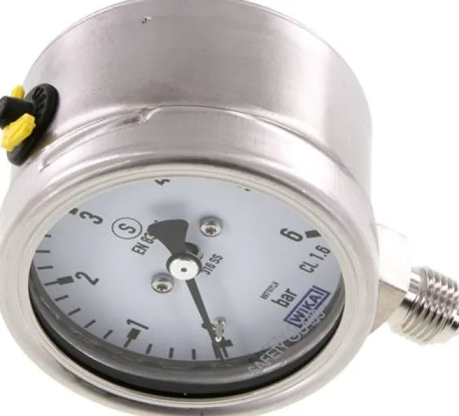 Sicherheits-Manometer senkrecht, 63mm, 0 - 6 bar