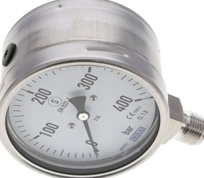 Sicherheits-Manometer senkrecht, 100mm, 0 - 400 bar