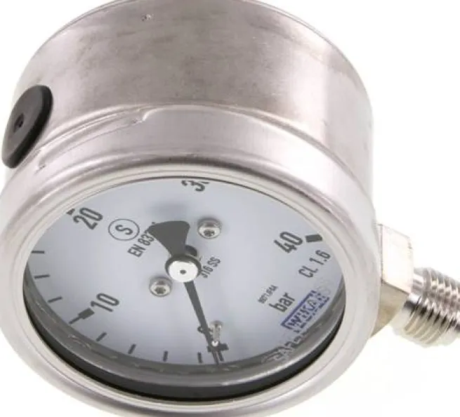 Sicherheits-Manometer senkrecht, 63mm, 0 - 40 bar