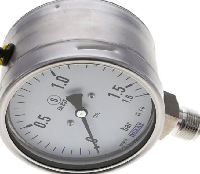 Sicherheits-Manometer senkrecht, 100mm, 0 - 1,6 bar