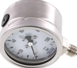 Sicherheits-Manometer senkrecht, 63mm, 0 - 100 bar