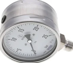 Sicherheits-Manometer senkrecht, 100mm, 0 - 25 bar