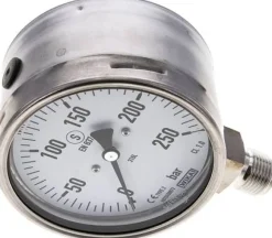 Sicherheits-Manometer senkrecht, 100mm, 0 - 250 bar