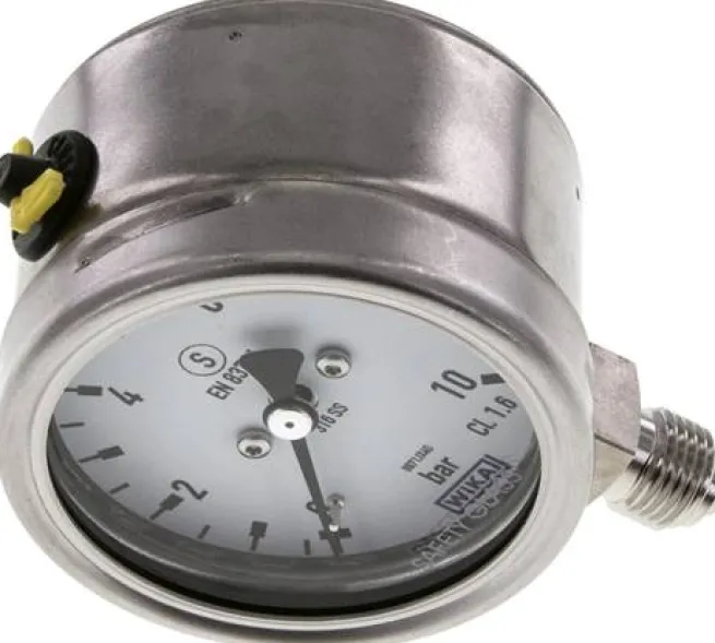 Sicherheits-Manometer senkrecht, 63mm, 0 - 10 bar