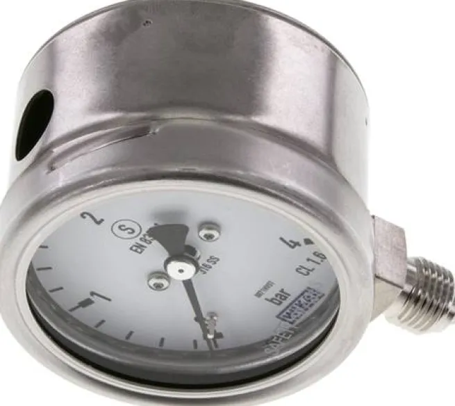 Sicherheits-Manometer senkrecht, 63mm, 0 - 4 bar