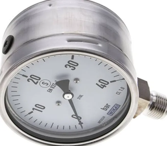 Sicherheits-Manometer senkrecht, 100mm, 0 - 40 bar