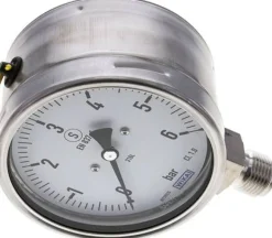 Sicherheits-Manometer senkrecht, 100mm, 0 - 6 bar