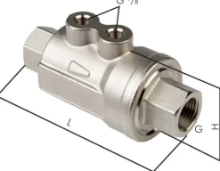 Sperrventil, doppeltwirkend, FKM-Dichtung (-20°C bis max. +150°C), G 1/2", Messing