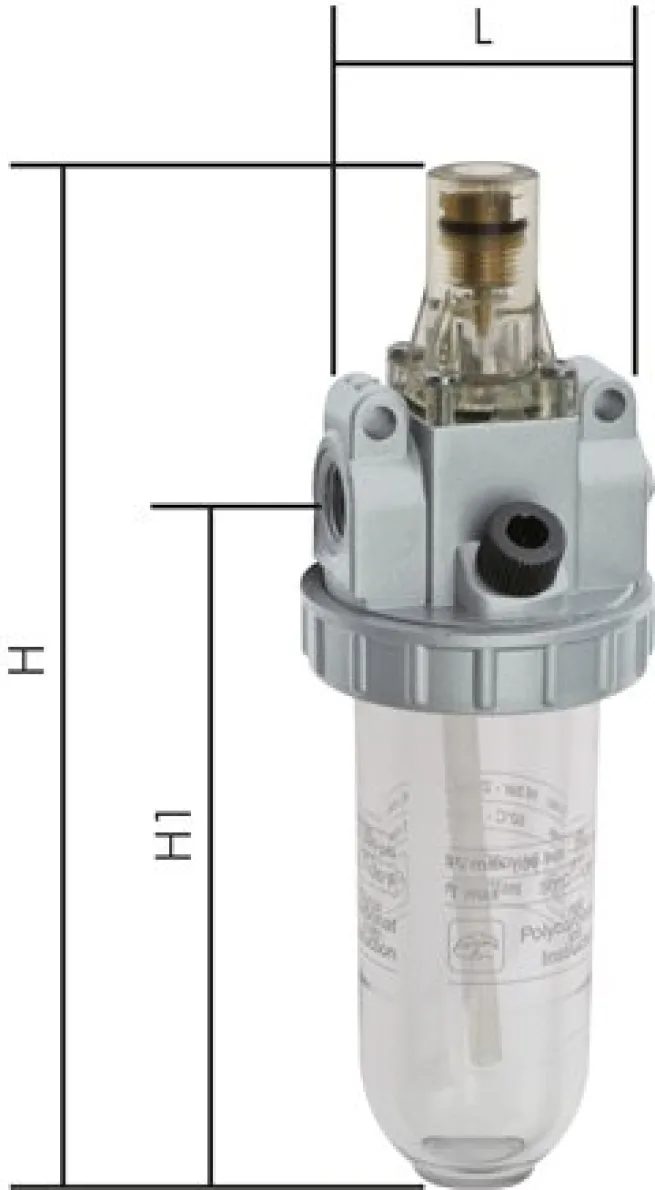 STANDARD-Öler, G 1/2", Standard 2, Metallbehälter ohne Sichtrohr, Metallbehälter