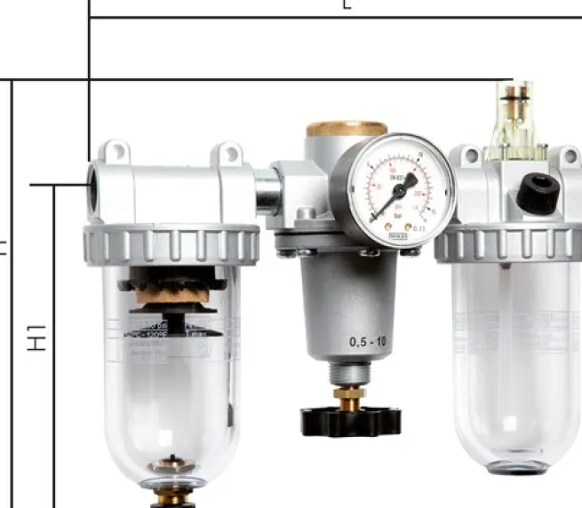 STANDARD-Wartungseinheit, 3-tlg., G 1/4", 0,5 - 10 bar