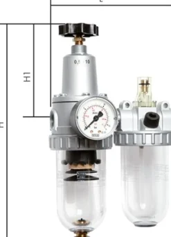 STANDARD-Wartungseinheit, 2-tlg., G 1/4", 0,5 - 16 bar, Metallbehälter