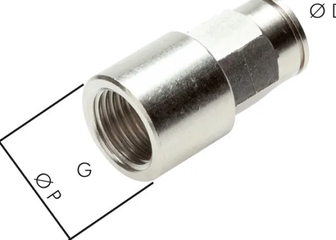 Steckanschluss m. Innengew. G 1/4"-6mm, IQS-MSV (Hochtemperatur), Dichtung FKM