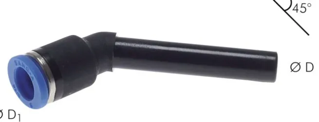 45°-Steckanschluss, 6mm Stecknippel, IQS-Standard