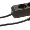 Steckdosenleiste (innen), schwarz, Standard ohne Schalter, 6x Schuko (Steckdose)