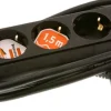 Steckdosenleiste (innen), schwarz, Standard ohne Schalter, 3x Schuko (Steckdose)