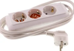 Steckdosenleiste (innen), weiß, Standard ohne Schalter, 3x Schuko (Steckdose)