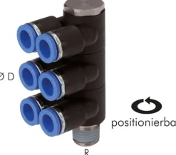 Steck-Mehrfachverteiler, 6-fach R 1/2"-8mm, IQS-Standard