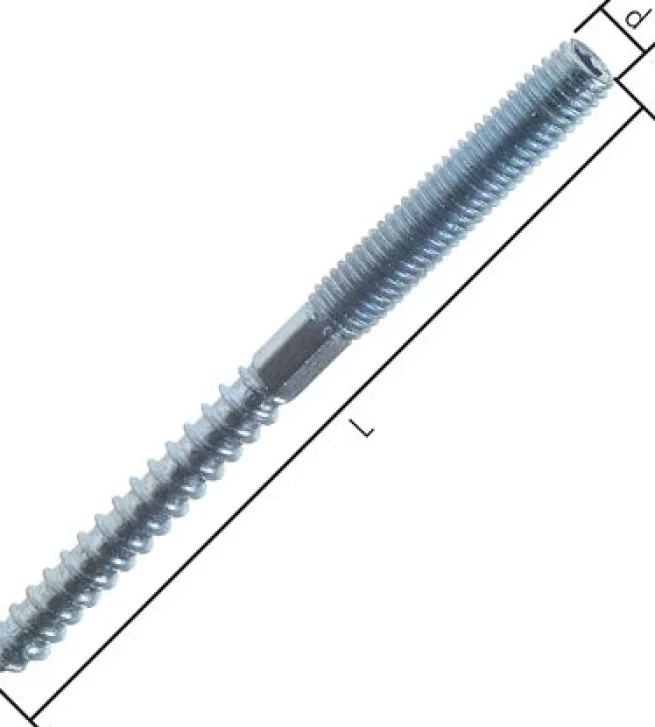 Stockschraube M 10x80, Stahl verzinkt Sternprofil (TX)