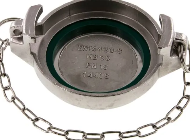 Tankwagenkupplung Verschlussdeckel, 1.4408 für VK 80 ES