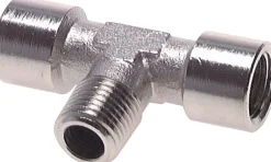 T-Einschraubstück G 1/4"(IG)-R 1/4"(AG), Messing vernickelt
