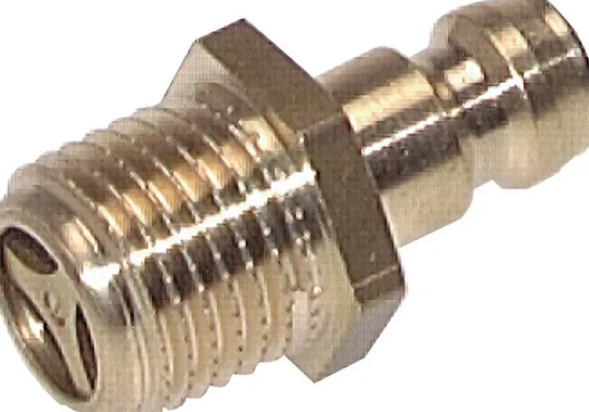 Temperierkupplungsstecker 9mm Zapfen,G 1/4"(AG), beidseitig absperrend
