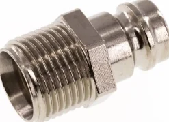 Temperierkupplungsstecker 13mm Zapfen,G 3/8"(AG), beidseitig absperrend