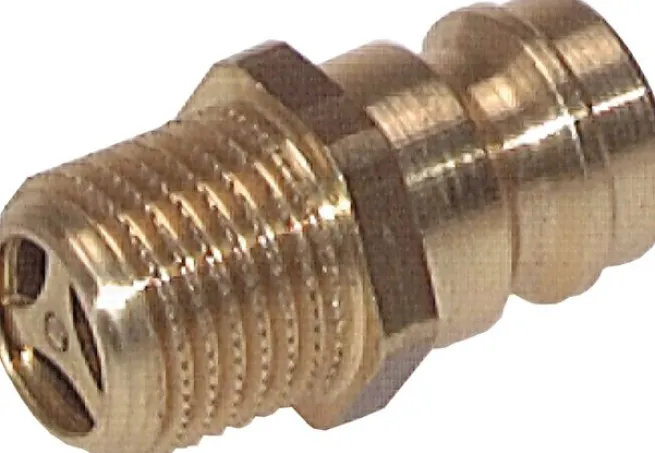 Temperierkupplungsstecker 13mm Zapfen,G 3/8"(AG), beidseitig absperrend