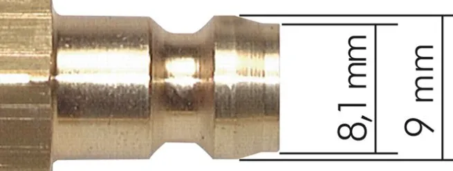 Temperierkupplungsverbinder 9mm Zapfen - 13mm Zapfen