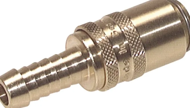 Temperier-Schnellkupplung (gerade) 9mm Zapfen, 9 (3/8")mm Schlauch, für Stecker beidseitig absperrend