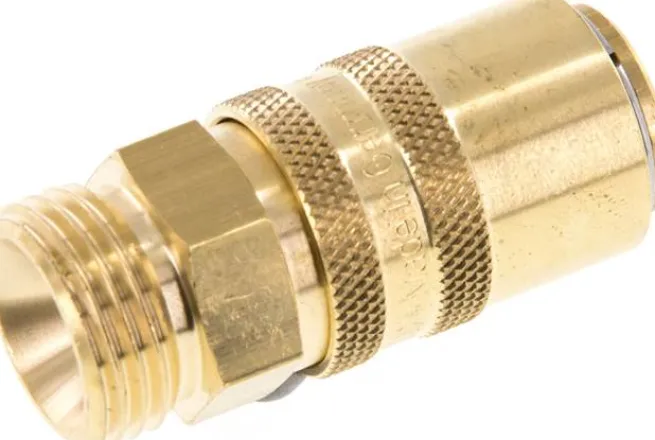 Temperier-Schnellkupplung 13mm Zapfen,G 1/2"(AG), für Stecker beidseitig absperrend