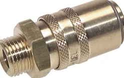 Temperier-Schnellkupplung 13mm Zapfen,G 1/2"(AG), für Stecker beidseitig absperrend
