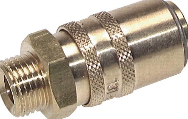Temperier-Schnellkupplung 13mm Zapfen,G 1/2"(AG), für Stecker beidseitig absperrend