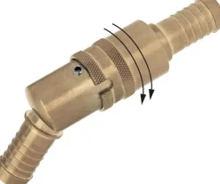 Temperier-Schnellkupplung 9mm Zapfen,G 1/4"(AG), Messing, für Stecker beidseitig absperrend mit Entriegelungssicherung