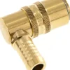 Temperier-Schnellkupplung (Winkel 90°) 13mm Zapfen, 13 (1/2")mm Schlauch, für Stecker beidseitig absperrend mit Entriegelungssicherung