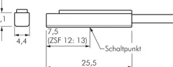 T-Nut(3,5mm) Zylinderschalter, 2-Leiter-Reed-Sensor, rote LED