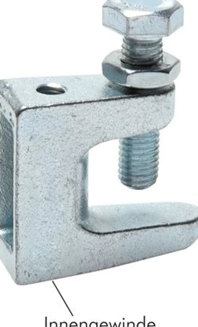 Trägerklemme aus Temperguss verzinkt, M 10 (1 - 20 mm)