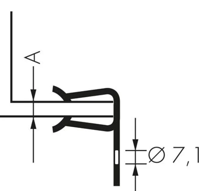 Trägerklemme, mit Bohrung 7,1, 3 - 8mm