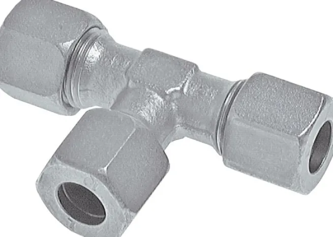 T-Schneidringverschraubung 6 LL (M10x1), Stahl verzinkt
