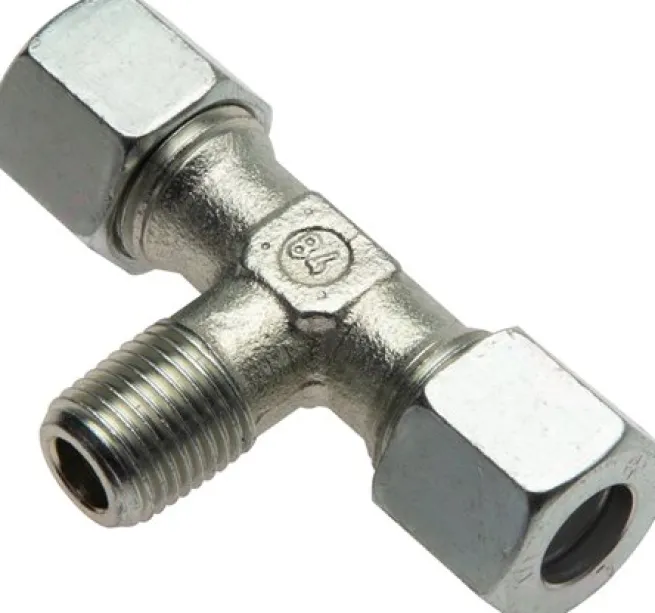 T-Schneidringverschraubung R 3/8"-12 L (M18x1,5), Stahl verzinkt