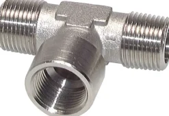 T-Stück R 1/4" (AG)-G 1/4" (IG), Messing vernickelt
