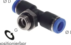 T-Steckanschluss G 3/8"-6mm, IQS-Standard
