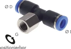 T-Steckanschluss, Innengew. G 1/4"-10mm, IQS-Standard