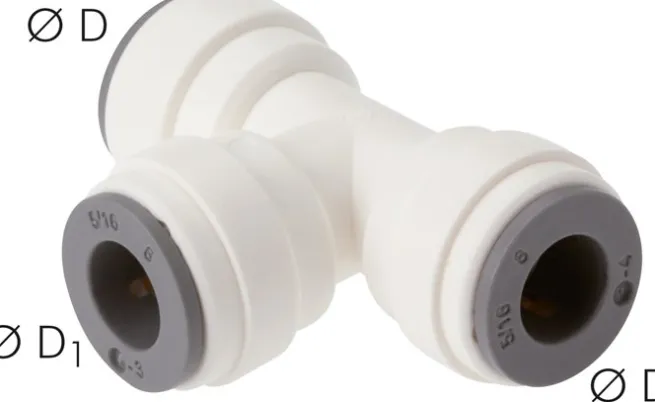 T-Steckanschluss 3/8" (9,52 mm)-3/8" (9,52 mm), IQS-LE (EPDM-Dichtung)