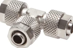 T-Verschraubung 8x6 / 8x6mm, Messing vernickelt
