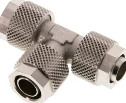 T-Verschraubung 10x8 / 10x8mm, Messing vernickelt