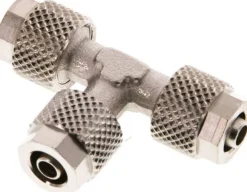 T-Verschraubung 6x4 / 6x4mm, Messing vernickelt