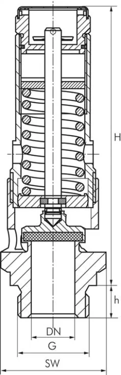TÜV-Hochleist.-Sicherheitsventil G 1/2"(4,0bar) Messing
